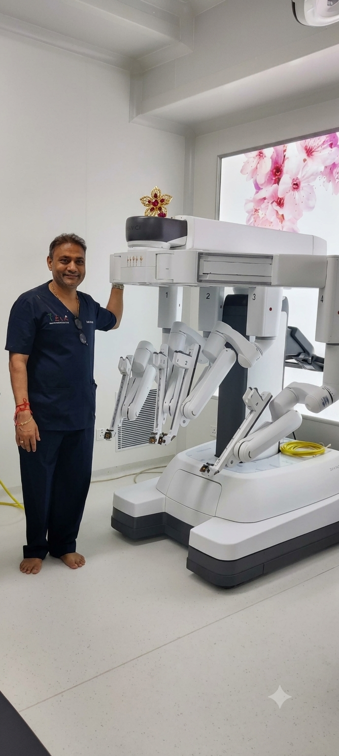 Dr. Dipak Limbachiya,M.D.,D.G.O.,Laparoscopy & Robotic Surgeon,Advanced Gynaecological &Gynaec Oncology Surgeon_ DA VINCI XI advanced Robotic-Assisted Surgical System in EVA Hospital