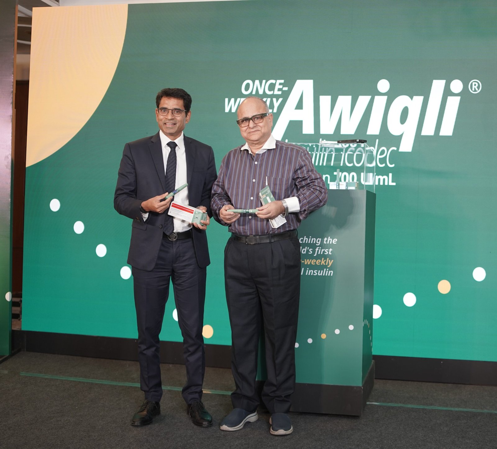 Novo Nordisk launches Awiqli_L to R- Vikrant Shrotriya MD Novo Nordisk India and Dr. SK Wangnoo (1)