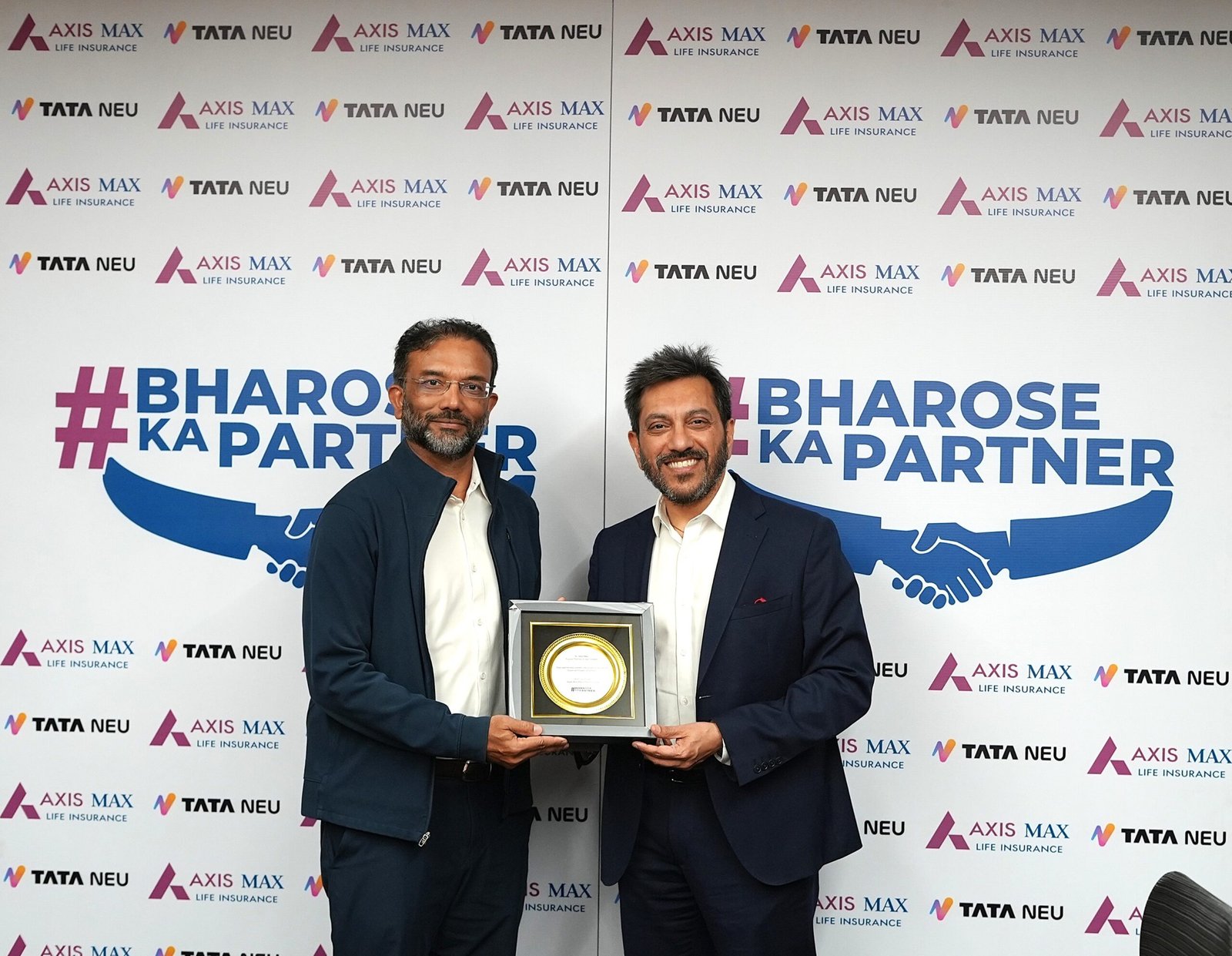 (From L to R) Mr. Sajith Sivanandan, CEO and MD, Tata Digital Group and Mr. Sumit Madan, MD and CEO, Axis Max Life Insurance